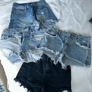 4 PAIR DENIM SHORTS